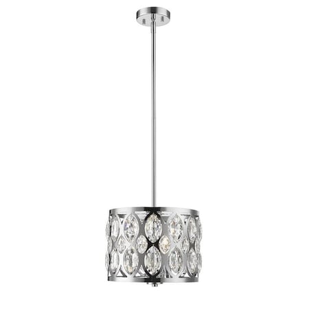 Z-Lite Dealey 3 Light Chandelier, Chrome & Clear 6010-12CH